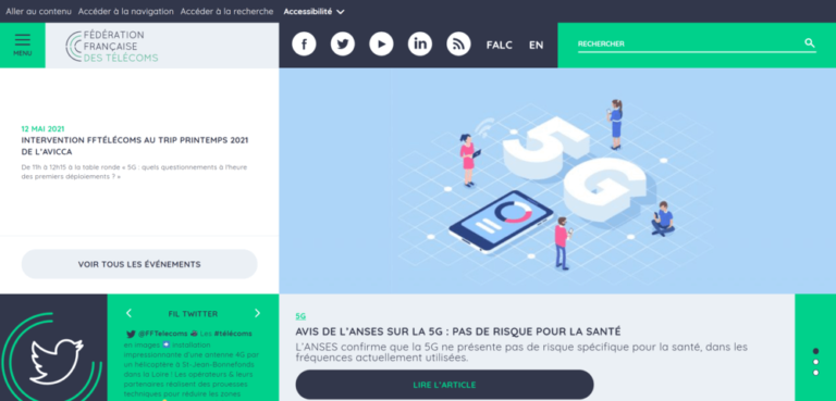 Site Internet Fédération française des télécoms