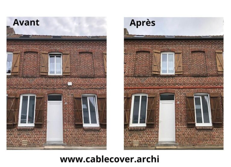 avant après Boitier PBO facade nexans cable cover