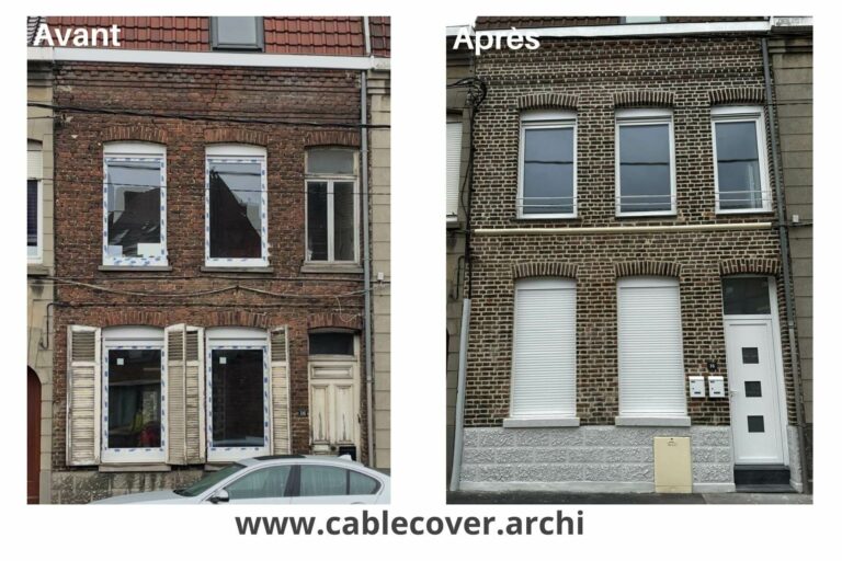 Cache Câbles pour façade de bâtiment en briques